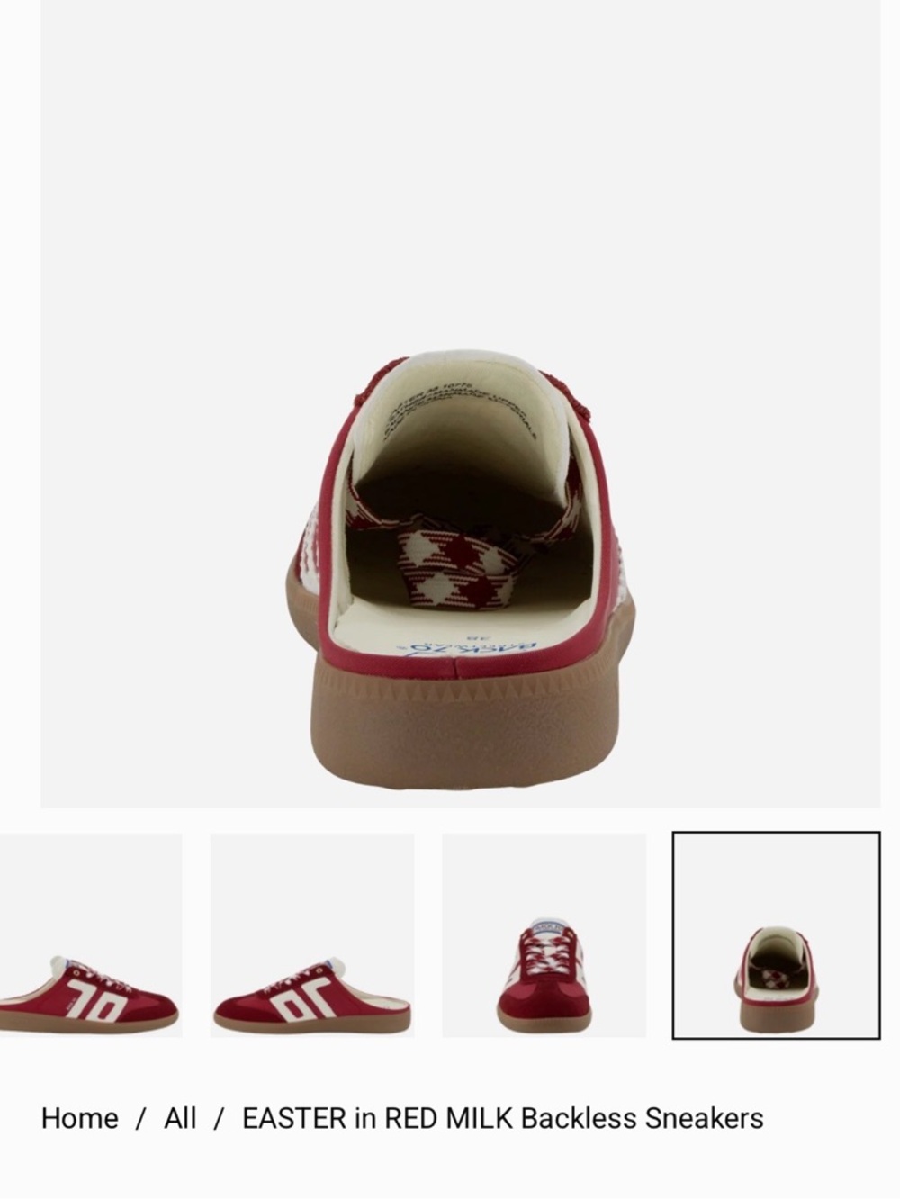 BACKLSS EASTER Backless Sneakers in Red and Milk - Picture 5 of 9